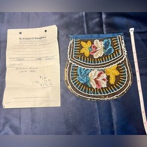 Iroquois Native American Beaded Pouch, Circa 1880, Excellent Condition.